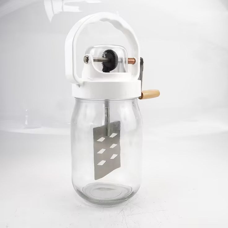 Hand Butter Blender Home Kitchen Vintage Glass Bottle