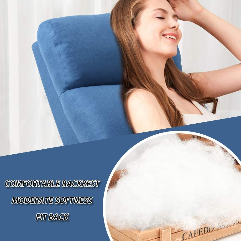 Blue Fabric Recliner Chair For Living Room Home Theater