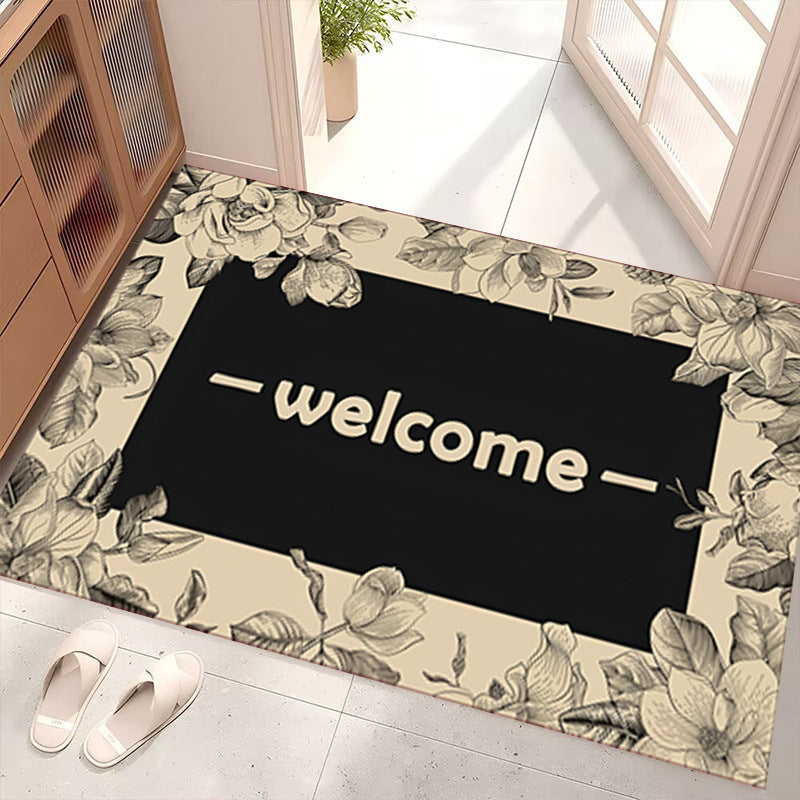 Light Luxury Crystal Velvet Absorbent Floor Mat Bathroom Mats American Style