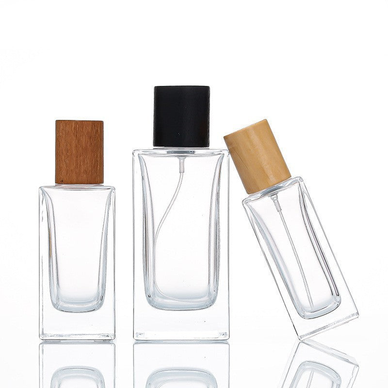 50ML Square Perfume Subpackaging Portable Press Glass Empty Bottle