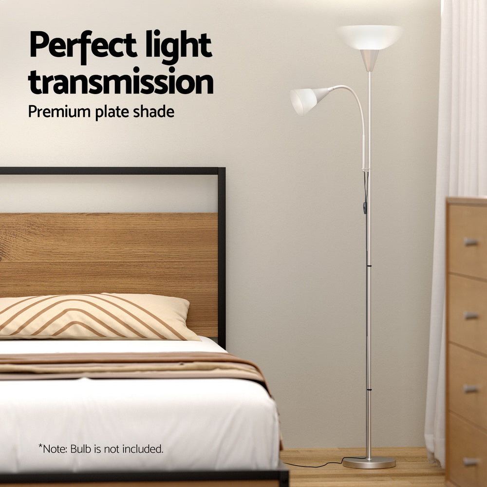 NNEDSZ Floor Lamp Mother and Child Modern Home Living Room Office Reading Silver