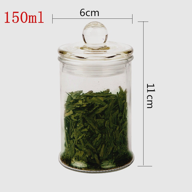 Storage Tank Transparent Portable Glass Bottle With Lid