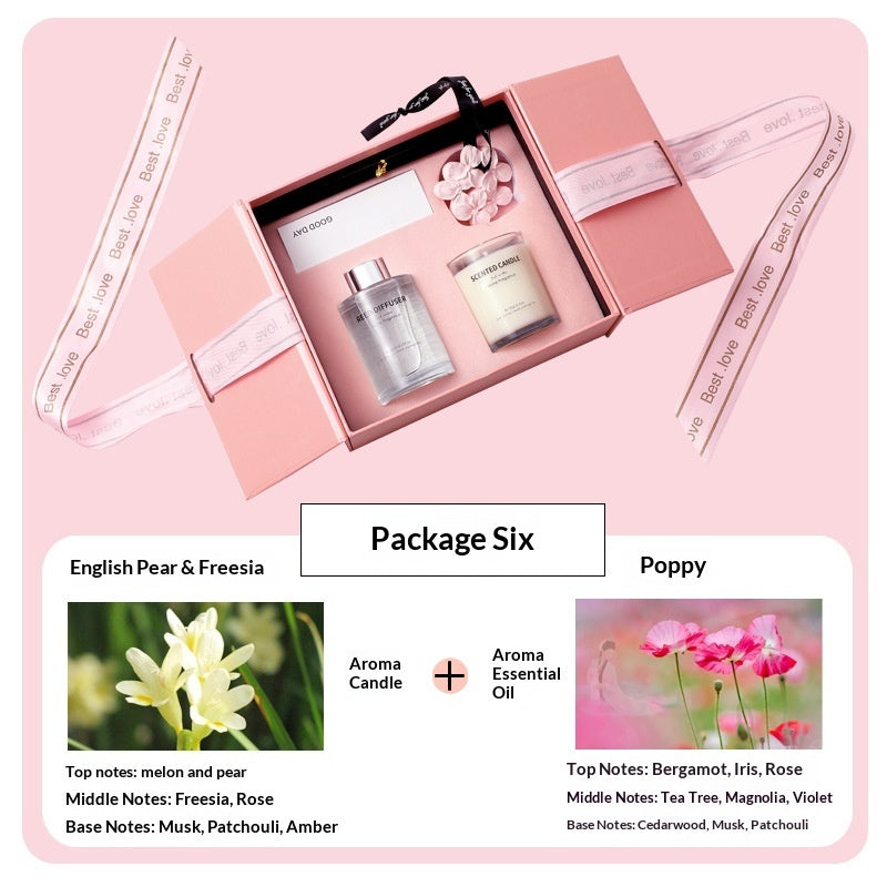 Smoke-Free Essential Oil Home Indoor Premium Diffuser Cherry Blossom Aromatherapy Gift Set