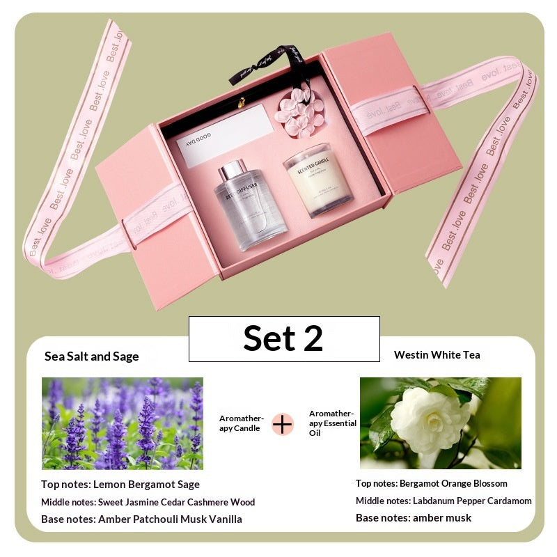 Smoke-Free Essential Oil Home Indoor Premium Diffuser Cherry Blossom Aromatherapy Gift Set