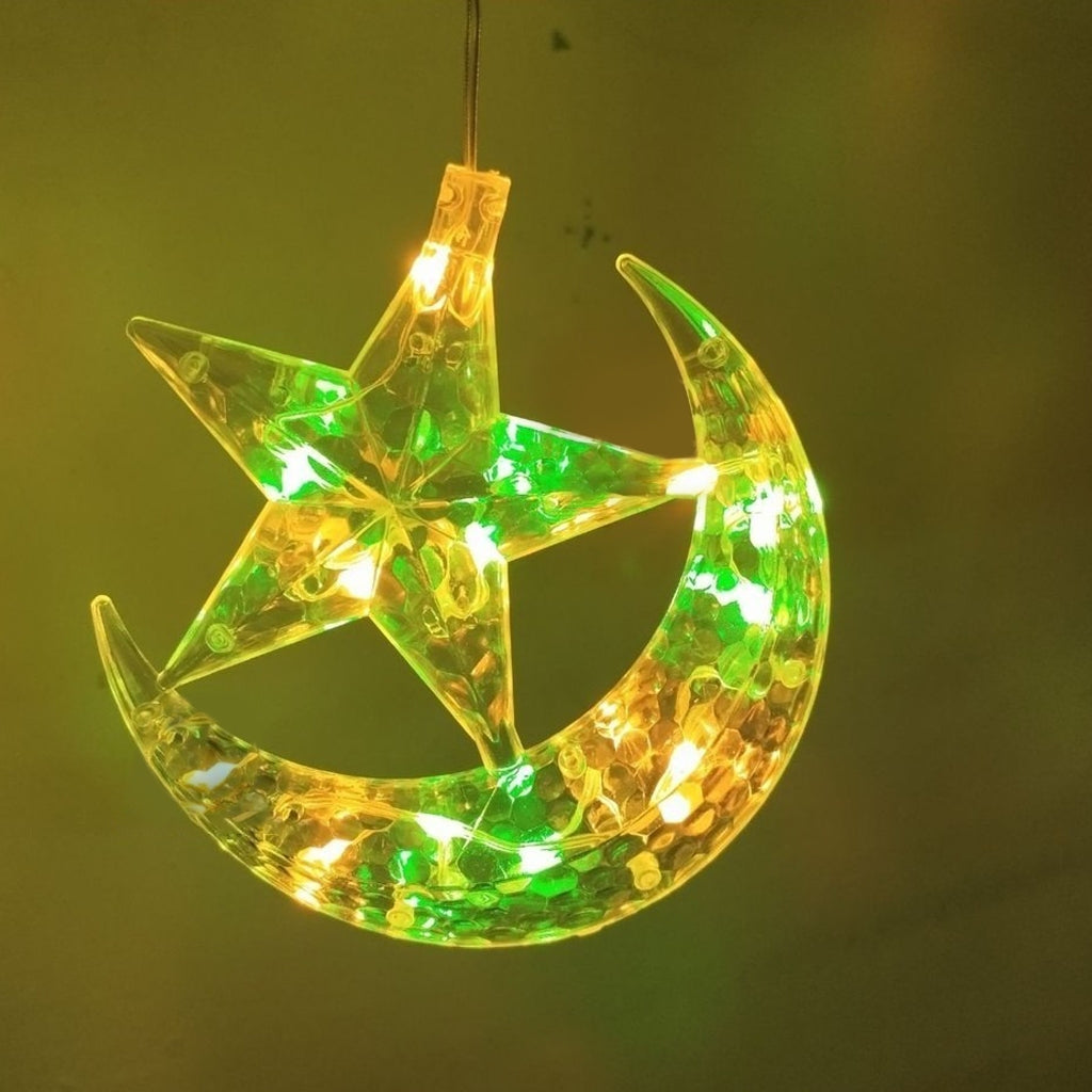 NEW Star Moon Lamp Curtain Light 4M 138LED Star And Moon Light 8 Modes Fairy Light Ramadan Decoration LED Light
