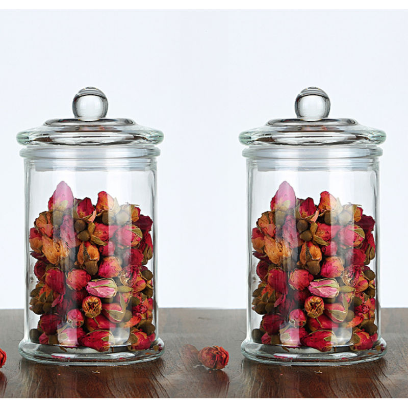 Storage Tank Transparent Portable Glass Bottle With Lid