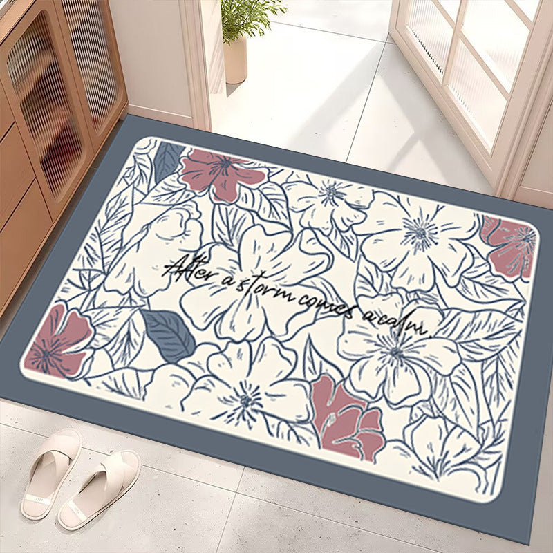Light Luxury Crystal Velvet Absorbent Floor Mat Bathroom Mats American Style